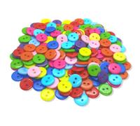 (Pack of 100) Assorted Mixed Colour 11mm Buttons - 2 Hole Small Round Plastic Buttons