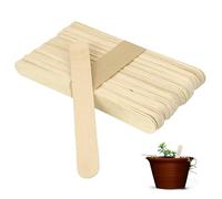 Pack of 100 Biodegradable Wooden Sticks - 11cm Wooden Plant Labels, Disposable Wax Applicator Spatulas for Body Hair Removal, Arts & Crafts (100 Wooden Sticks)