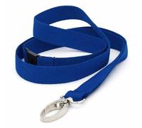 Pack of 100 Blue Lanyards 15mm Flat Rpet Recycled Polyester with Metal Clip by LanyardsTomorrow, Safety Breakaway ID Badge Holder Eco Neck Straps