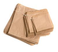 Pack of 100 Brown Strung Kraft Paper Food Bags Food Use Groceries Sandwiches Fruit Candy Sweet Chips Bags Café Restaurant (8.5x8.5")
