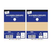 [Pack of 100] C6 Peel & Seal Manila Envelopes Strong Plain 80gsm Envelopes Adhesive Paper Pockets Cash Funds Charity Secure Design Brown Envelopes | Self Seal Wages School Office Stationery Sup