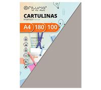 Pack of 100 Cartulinas Colour Grey Tamaño A4 180 g