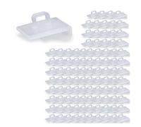 Pack of 100 | Ceiling Clip for Grid Ceilings / Odenwald Ceilings for 24 mm T-Profile | Flush-Mounted | with Eyelet Diameter 4.5 mm | Transparent Plastic