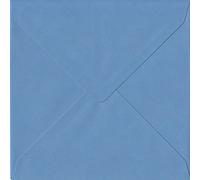 Pack of 100 China Blue 155mm x 155mm Gummed 100gsm Square Envelopes Coloured Envelopes