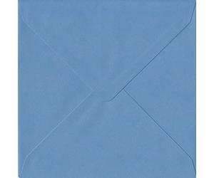 Pack of 100 China Blue 155mm x 155mm Gummed 100gsm Square Envelopes Coloured Envelopes