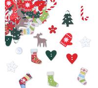 Pack of 100 Christmas Table Decorations, Confetti Decoration, Wooden Confetti Table, Christmas Crafts, Christmas Confetti Decoration, Christmas Craft Reindeer Snowflakes Table Decoration for Party