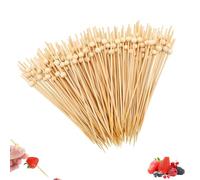 Pack of 100 Cocktail Sticks 12 cm Cocktail Accessories Wooden Skewers with Wooden Beads Wooden Skewers Finger Food for Barbecue, Birthday, Wedding, Party