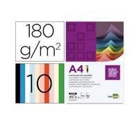 Pack of 100 Coloured Card A4 180g 10 Colours