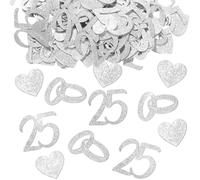 Pack of 100 Confetti Silver Wedding Glitter, Silver Wedding Decoration, Decoration Silver Wedding 25, Silver Wedding Gift Ideas, Silver Wedding Table Decoration for the 25th Anniversary, 25th Wedding