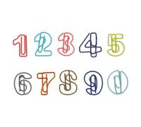 Pack of 100 Cute Number Style Paper Clips, Rich Colours, Non-Slip, Strong Clamp, Fancy Paper Clips for Work, Study, Home