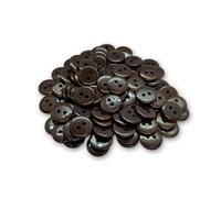 (Pack of 100) Dark Brown 11mm Buttons - 2 Hole Small Round Plastic Buttons