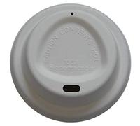 Pack of 100 Disposable 100% Biodegradable Eco-Friendly Bagasse White Coffee Cup Sip Lids - to Fit 8oz or 12oz-16oz Paper Coffee Cups (Large to Fit 12oz-16oz Cups)