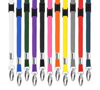 Pack of 100 Eco-Friendly RPET Lanyards with Metal Lobster Clip By LanyardsTomorrow 10mm Wide, Safety Breakaway - Recycled Polyester ID Badge Holder Neck Straps (Yellow)