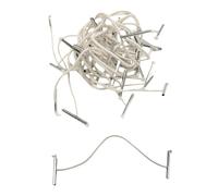 Pack of 100 Elastic White 125mm Metal End Treasury Tags