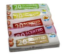 Pack of 100, Fragranced Swing Bin Liners with Tie Handles, 20 Orange, 20 Lemon, 20 Vanilla, 20 Rose 20 Apple, Scented Rubbish Bags, 50L Capacity
