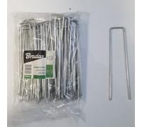 Pack Of 100 Galvanised Steel Pegs For Weed Matting 30mm X 150mm - Ground Staples For Agrotextile
