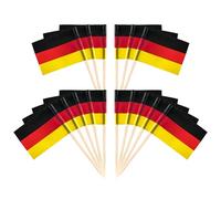 Pack of 100 German Flag Cupcake Toppers Germany Flag Cake Decoration Cocktail Decorations Fruit Food Cake Decoration for Party Competition Theme Cake Decorations