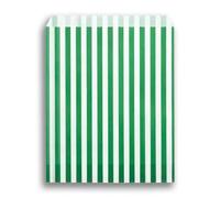 [PACK OF 100] GREEN CANDY BAGS | STRIPED PAPER SWEET BAGS | TREAT PICK N MIX SHOP STALL BAGS