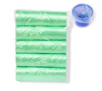 Pack of 100 Green Plastic Recycling Bin Bags, Strong Tie Handle Swing Bin Bag Liners, Unscented Garbage Bags, Polythene Bin Liners bags, for Bedroom,Toilet, Kitchen, Office.