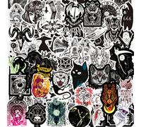 Pack of 100 Horror Stickers, Gothic Thriller Horror Film Killer Rolls Character Stickers for Water Bottle, Laptop, Guitar, Vinyl Waterproof Cool Graffiti Decals Pack for Teenagers Adults