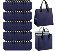 Pack of 100 Insulated Takeaway Bags, Thermal Bags, Reusable in Bulk Pack, Cooler Carrier Bags for Food Delivery, Hot & Cold Food, Restaurant, Shopping, Picnic (24 x 15 x 24)