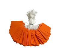 Pack Of 100 Large Orange Strung Tags 36 X 53mm