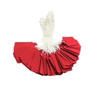 Pack Of 100 Large Red Strung Tags 36 X 53mm