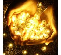 Pack of 100 LED Balloon Lights Mini, LED Balloons Luminous Round Light Balls for Drinks, Balloon Lights Warm White for Paper Lantern, Christmas, Wedding, Birthday, Party Decoration