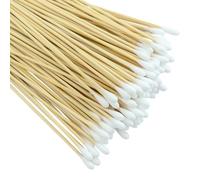 Pack of 100 long wooden handle cotton carrier cleaning sticks, ear sticks, cleaning sticks, wooden large head, 15 cm cotton buds, bamboo, hygienic cotton tip, for camera