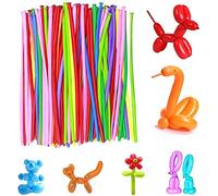 Pack of 100 Magic Modelling Balloons, Modelling Balloons Kit, Animal Balloons, Multicoloured Balloons, Colourful Decoration for Weddings, Birthdays, Parties