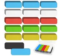 Pack of 100 Magnetic Strips Writeable 60 x 20 mm Magnetic Labels Writeable Colourful Magnets for Writing on Wipe-Clean Magnetic Labels for Whiteboard Fridge Magnetic Boards