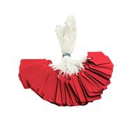 Pack Of 100 Medium Red Strung Tags 25 X 39mm