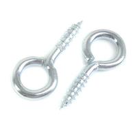 Pack of 100 Metal 25mm Screw Eyes - Heavy Duty Loop/Vine/Hoop/Frame Eye Hooks