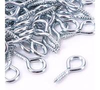 Pack of 100 Metal 30mm Screw Eyes - Heavy Duty Loop/Vine/Hoop/Frame Eye Hooks