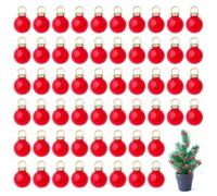 Pack of 100 Mini Christmas Tree Baubles Red Approx. 1 cm Miniature Christmas Miniature Gnome Door Christmas Tree Baubles Miniature Decoration Christmas for DIY Earrings Bracelets Accessories Christmas