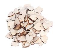 Pack of 100 Mixed Size Unfinished Blank Wooden Heart Shaped Slices Discs DIY Craft Pieces Heart Shaped Wooden Scrapbooking Crafting Sewing DIY Buttons Stationery Office Supplies Fashion Design