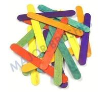 Pack of 100 Multi Coloured Jumbo Sized Wooden Art & Craft Lollipop Sticks