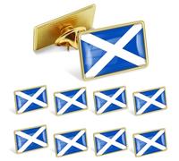 Pack of 100 Official UK Scotland Flag Lapel Pins Bulk -Britain Union Jack st Andrews Scottish Badge Pins Souvenir Hat Men Women Patriotic Travel Brooch