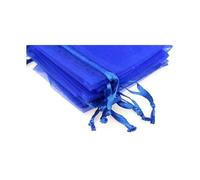 Pack of 100 Organza Bags for Filling, Gift Bags, Jewellery Bags, Gift Bags, Small Bags, Sweets, Organza Bags, Transparent Bags with Drawstring (15 x 20 cm, Royal Blue)