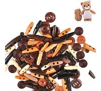 Pack of 100 Oval Buttons - Mixed Natural Wooden Decorative Buttons for Sewing Coat Sweaters