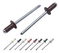 (Pack of 100 pcs) Painted Blind Rivets 4.0 x 8 mm, Dome Head, DIN 7337, Aluminum Rivet and Steel Mandrel, Pop Rivets (100, Chocolate Brown RAL 8017)