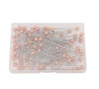 Pack of 100 Pearl Ball Head Pins that Sew the Quilt Straight for Floral Fabrics with Floral Fabrics (Orange)