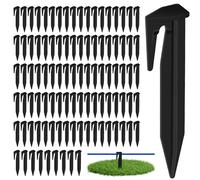 Pack of 100 Pegs for Robotic Lawnmower Boundary Cables, Plastic Pegs, Hook Ground Anchor for Robotic Lawnmower, Compatible with Husqvarna, Gardena, Worx, Robomow, Bosch