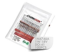 (Pack of 100 Pieces) Chanzon 1N4746A 1N4746 Power Zener Diode 1W 18V DO-41 (DO-204AL) Axial Diodes 1 Watt 18 Volt