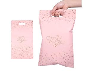Pack of 100 Plastic Mailing Bags, 250 x 350 mm, Portable Poly Plastic Bags, Envelopes with Handle, Self-Adhesive, Easy to Carry, Opaque Mailing Bags, Waterproof and Tear-Resistant Package Bags