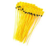Pack of 100 Plastic Security Seals, 40 cm Yellow Security Seal with Number, Cable Tie Seals with Metal Inlay for Container Logistics Transport Package