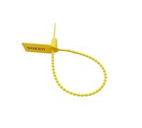 Pack of 100 Red Plastic Safety Seals, Numbered Ties for Suitcase, Boxes, 25 cm (Yellow, 100 Pieces)