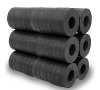 Pack of 100 Ring Magnets: Diameter 17.5 mm x 7.5 mm x 3 mm Ferrite Ring Magnet with Hole, Magnetic Ring Heavy Duty Ring Magnets Magnetic Disc with Hole Ring for Industry, DIY, Crafts, Science Projects