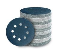 Pack of 100 Sandpaper 125 mm Velcro, Grit 150 Sanding Discs Round 8 Holes for Random Orbital Sander