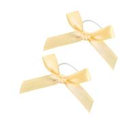 Pack of 100 Satin Ribbon Decorative Bows Ready Bows Gift Bows with Elastic Rubber Bands for Various Bottle Decorations DIY Wedding Card Making Decorations Gold